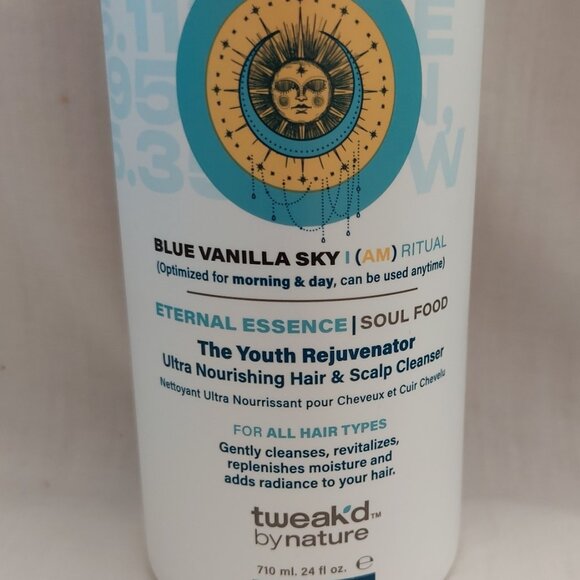 Tweak'd by Nature Blue Vanilla Sky Zone Hair Cleanser Youth Rejuvenator 24 oz - Picture 2 of 3